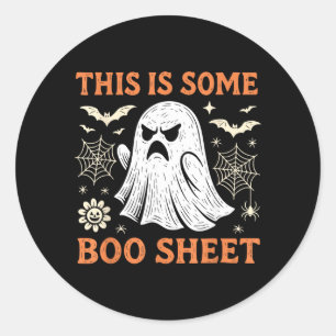 Lustiges Geister Halloween Kostüm Boo Sheet Grusel Runder Aufkleber