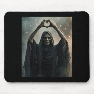 Lustiges Geister-Herz-Hände gruseliges Gesicht Hor Mousepad