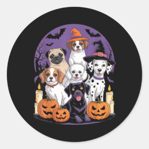 Lustiges Geister-Hund-Halloween-Shirt Halloween Hu Runder Aufkleber