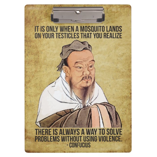 Lustiges geistiges Zitat - Moskito auf Testikeln Klemmbrett (Vorderseite)