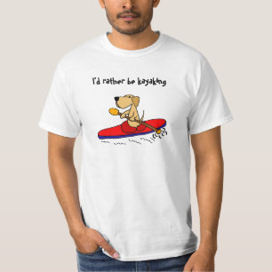 Lustiges gelbes Kayaking Labrador retriever T-Shirt