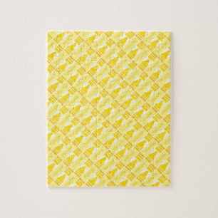 Lustiges gelbes Wachsmalstift-Muster Puzzle