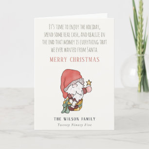Lustiges Geld Segen Weihnachtswünsche Feiertagskarte