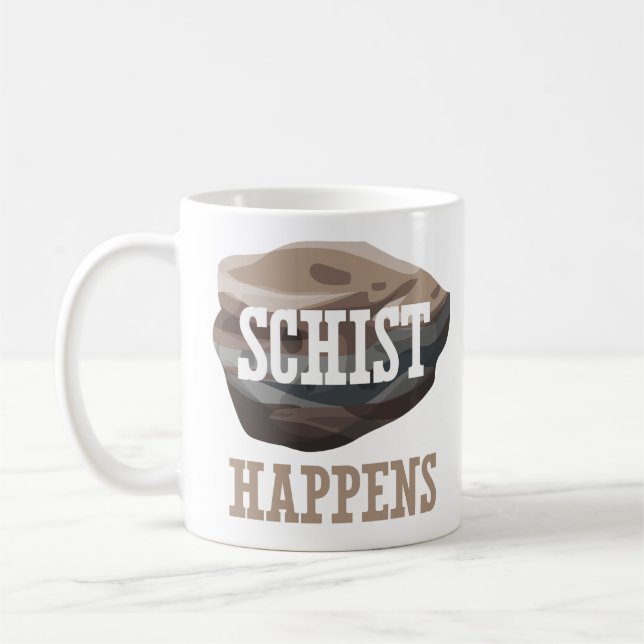 Lustiges Geologie-Wortspiel - Schiefer geschieht Kaffeetasse (Links)
