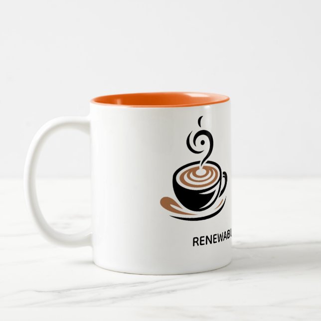 Lustiges Geschenk Experte für erneuerbare Energien Zweifarbige Tasse (Links)