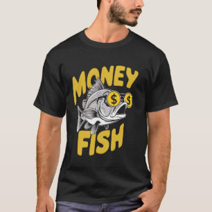 Lustiges Geschenk für Angler Geld Fisch T-Shirt