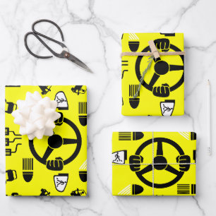 Lustiges Geschenk für Fahrlehrer Geschenkpapier Set