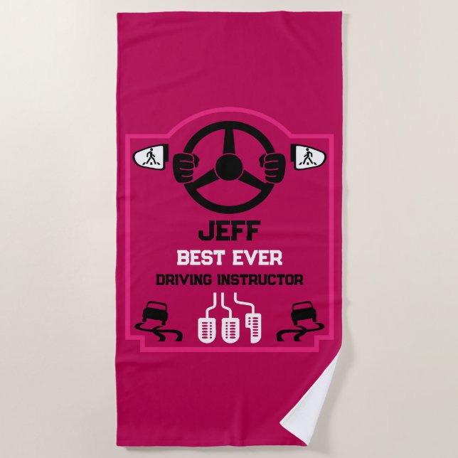 Lustiges Geschenk für Fahrlehrer Strandtuch (Vorderseite)