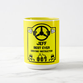 Lustiges Geschenk für Fahrlehrer Zweifarbige Tasse