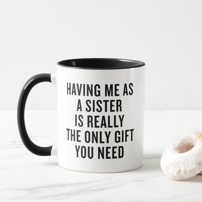 Lustiges Geschenk für Schwester Tasse Weihnachtsge (Mit Donut)