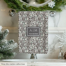 Lustiges Geschenk modernes Dollarmuster personalis Badhandtuch Set