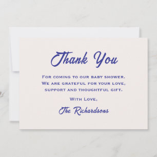 Lustiges geschlechtsneutrales Baby Shower Motto 'W Dankeskarte