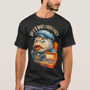 Lustiges Gesicht eines ruhenden Fisches Grafik Lus T-Shirt