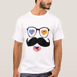 Lustiges Gesicht mit Schnurrbart 2 T-Shirt