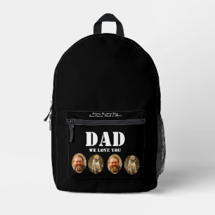 Lustiges Gesicht Vater-Tag-Fotocollage Bedruckter Rucksack