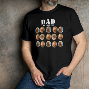 Lustiges Gesicht Vater-Tag-Fotocollage T-Shirt