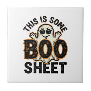 Lustiges Gespenst Boo Sheet Vintage Halloween Shir Fliese