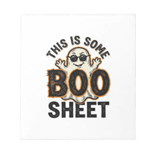 Lustiges Gespenst Boo Sheet Vintage Halloween Shir Notizblock