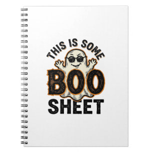 Lustiges Gespenst Boo Sheet Vintage Halloween Shir Notizblock