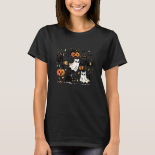 Lustiges Gespensterkatzen-Halloween-Kostüm-Geschen T-Shirt