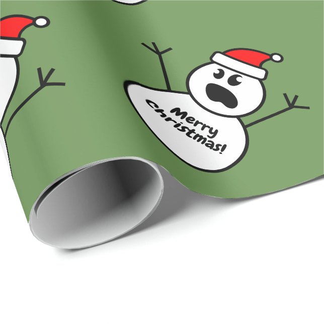 Lustiges gespenstisches Weihnachtsmann-Schneemann Geschenkpapier (Rolleneckpunkt)