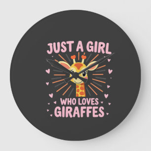 Lustiges Giraffen-Design für Frauen Mädchen Safari Große Wanduhr