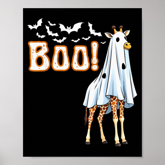 Lustiges Giraffen-Geist Boo Shirt Süßes Tier Hallo Poster (Vorne)