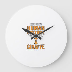 Lustiges Giraffen-Kostüm-Vektor-Shirt-Design_1 Große Wanduhr