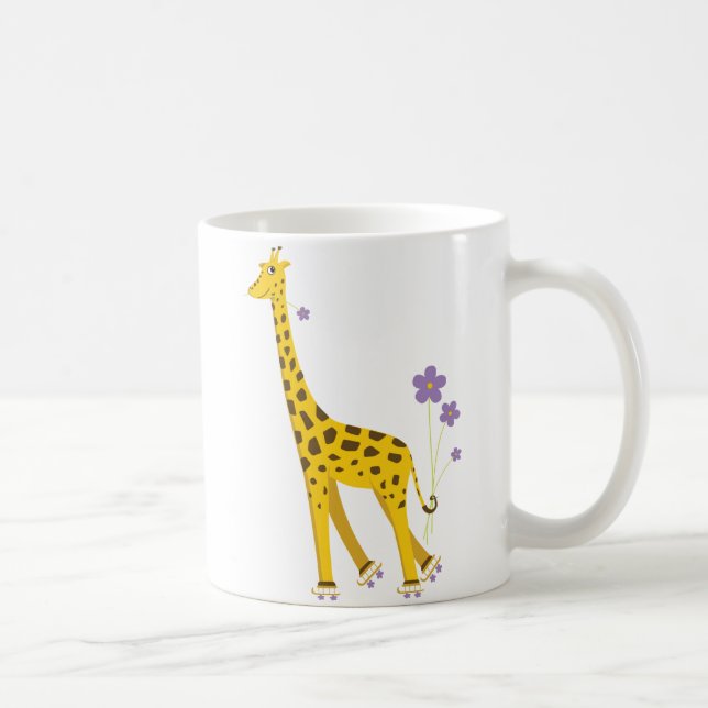 Lustiges Giraffen-Rollen-Skaten Tasse (Rechts)