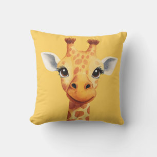 Lustiges Giraffengesicht Gelb Kinderzimmer Babyzim Kissen