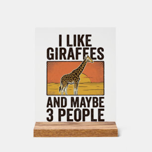 Lustiges Giraffenliebhaber Vintage Gravur Shirt De Acrylschild
