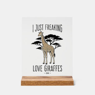 Lustiges Giraffenliebhaber Vintage Gravur Shirt De Acrylschild