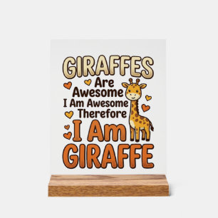 Lustiges Giraffenliebhaber Vintage Gravur Shirt De Acrylschild