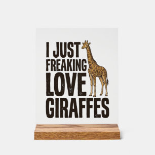Lustiges Giraffenliebhaber Vintage Gravur Shirt De Acrylschild