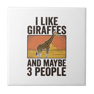 Lustiges Giraffenliebhaber Vintage Gravur Shirt De Fliese
