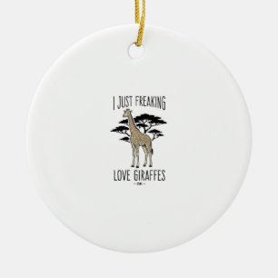 Lustiges Giraffenliebhaber Vintage Gravur Shirt De Keramik Ornament