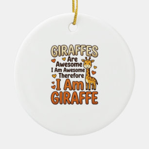 Lustiges Giraffenliebhaber Vintage Gravur Shirt De Keramik Ornament