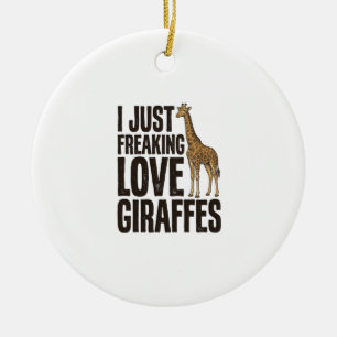 Lustiges Giraffenliebhaber Vintage Gravur Shirt De Keramik Ornament