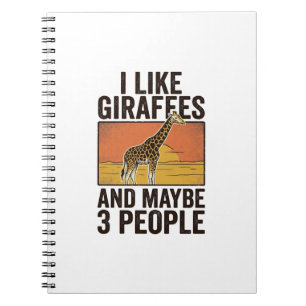 Lustiges Giraffenliebhaber Vintage Gravur Shirt De Notizblock