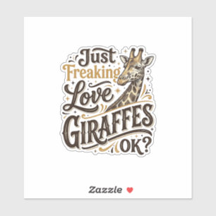 Lustiges Giraffenliebhaber Vintage-Typografie-Shir Aufkleber