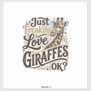 Lustiges Giraffenliebhaber Vintage-Typografie-Shir Aufkleber