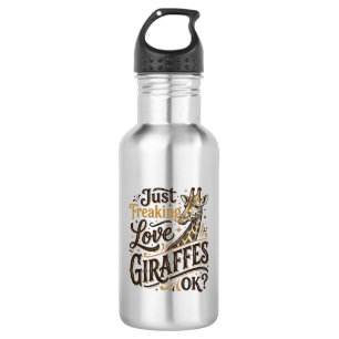 Lustiges Giraffenliebhaber Vintage-Typografie-Shir Edelstahlflasche