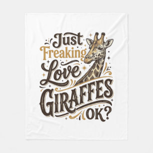 Lustiges Giraffenliebhaber Vintage-Typografie-Shir Fleecedecke