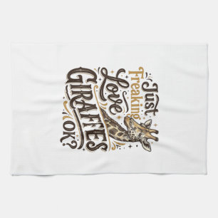 Lustiges Giraffenliebhaber Vintage-Typografie-Shir Geschirrtuch