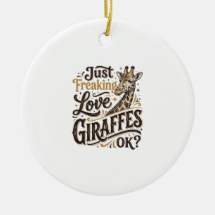 Lustiges Giraffenliebhaber Vintage-Typografie-Shir Keramik Ornament