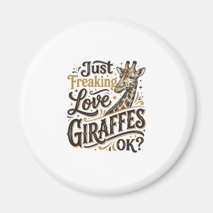 Lustiges Giraffenliebhaber Vintage-Typografie-Shir Magnet