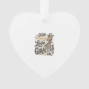 Lustiges Giraffenliebhaber Vintage-Typografie-Shir Ornament