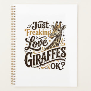 Lustiges Giraffenliebhaber Vintage-Typografie-Shir Planer