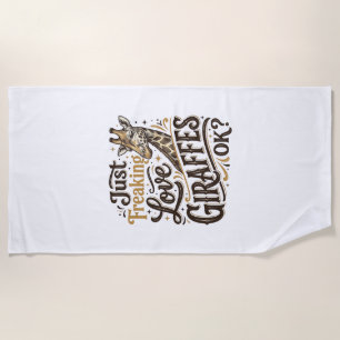 Lustiges Giraffenliebhaber Vintage-Typografie-Shir Strandtuch