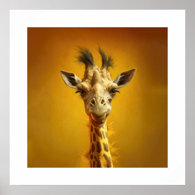 Lustiges Giraffenportrait - Poster (Vorne)